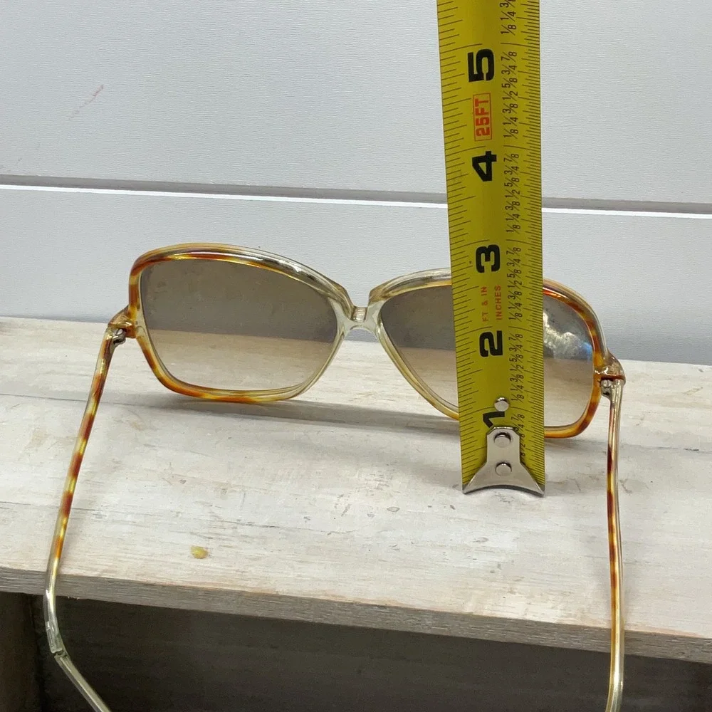 Vintage Piave Italy Oversized 70s Sunglasses Tortoise Butterfly Clear Frames